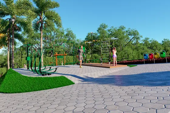 Academia ao ar livre no Jardim Ecoville