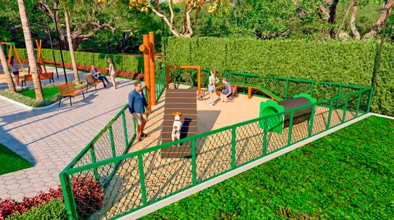 Espaço pet cercado no Jardim Ecoville