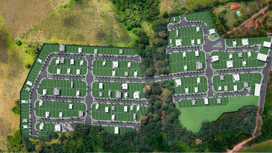Masterplan do Jardim Ecoville com as quadras, ruas e casas projetadas em Itapetininga